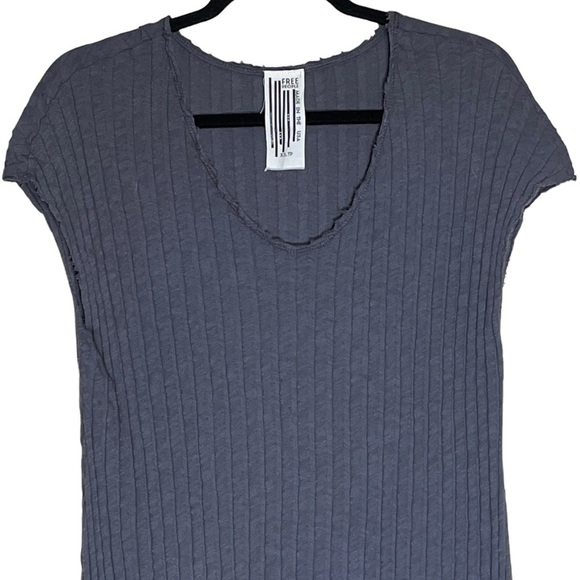 Free People Ribbed Size XS Gray Mini Dress - Picture 2 of 9